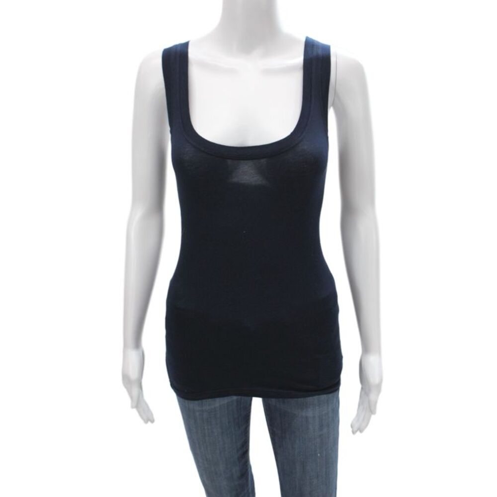 Velvet by Graham & Spencer Women Blue Scoop Neck Sleeveless Tank Size S
